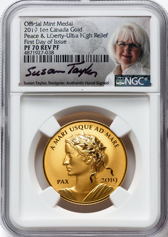 2019 Canada Gold 1oz & 2023 Silver 5oz Peace & Liberty NGC PF70 FDI Set Low Pop